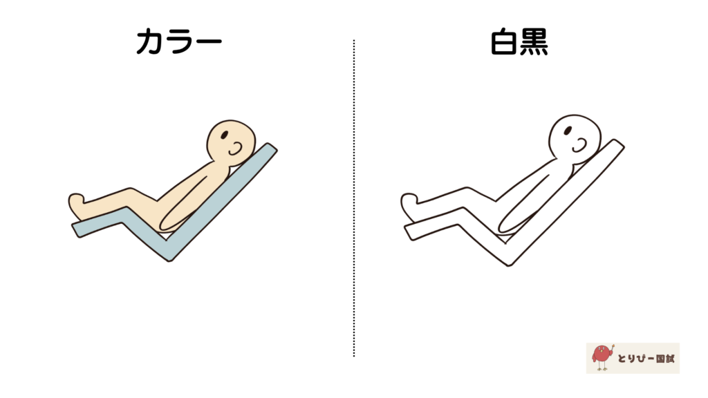 ファーラー位のシンプルなフリーイラスト素材|カラーと白黒プレビュー