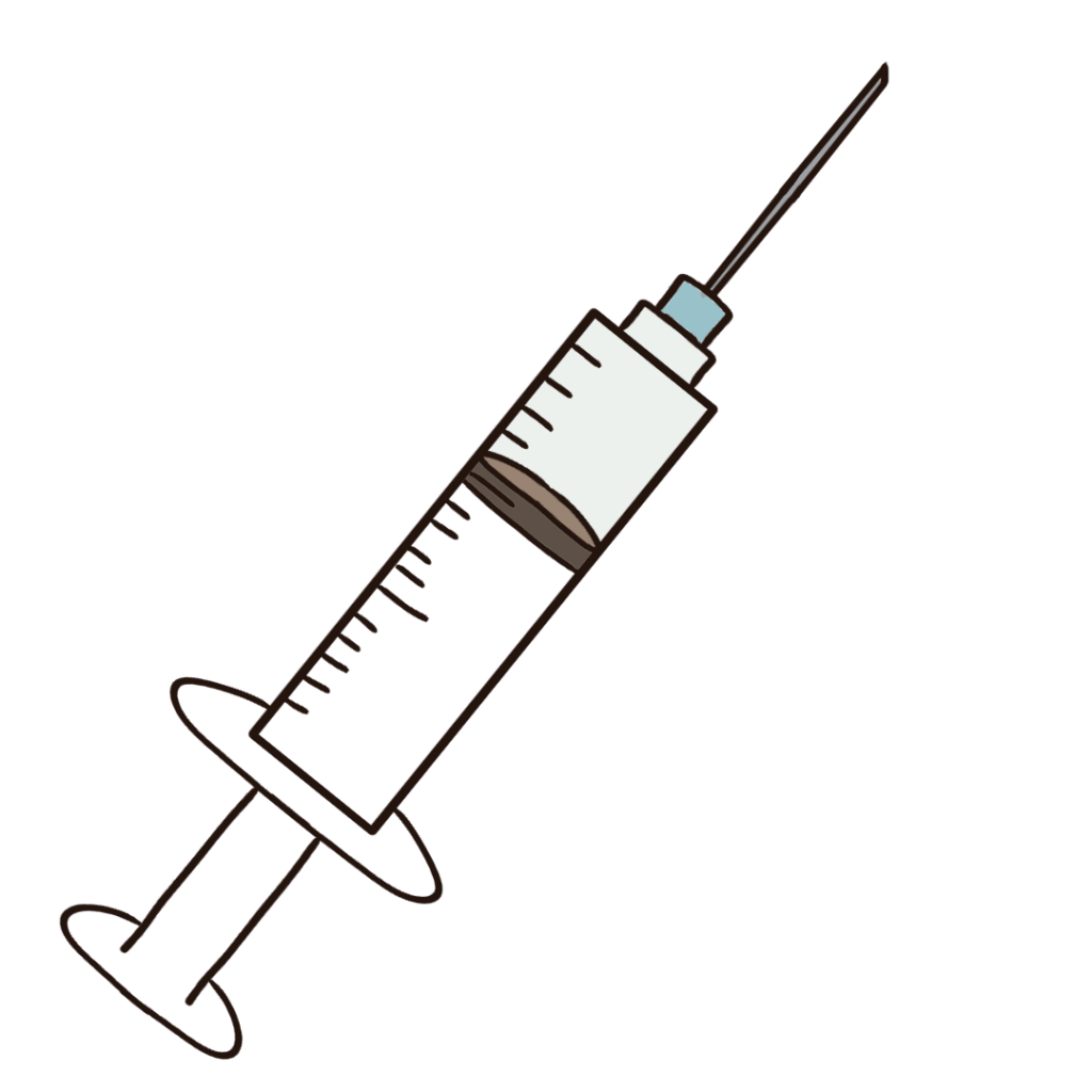 針付きシリンジのフリーイラスト素材