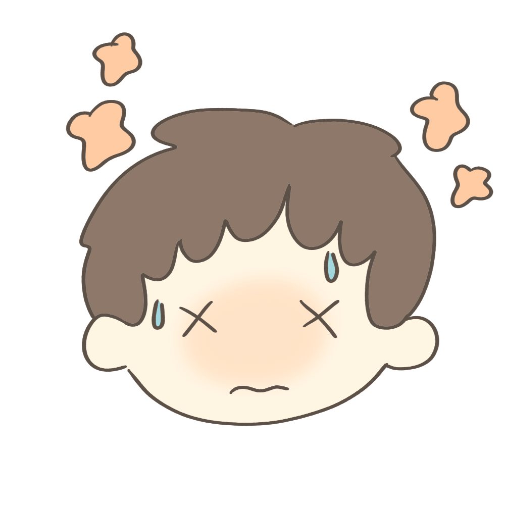 発熱している子どものフリーイラスト素材